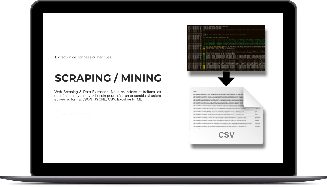 data scraping / data mining, extraction des données