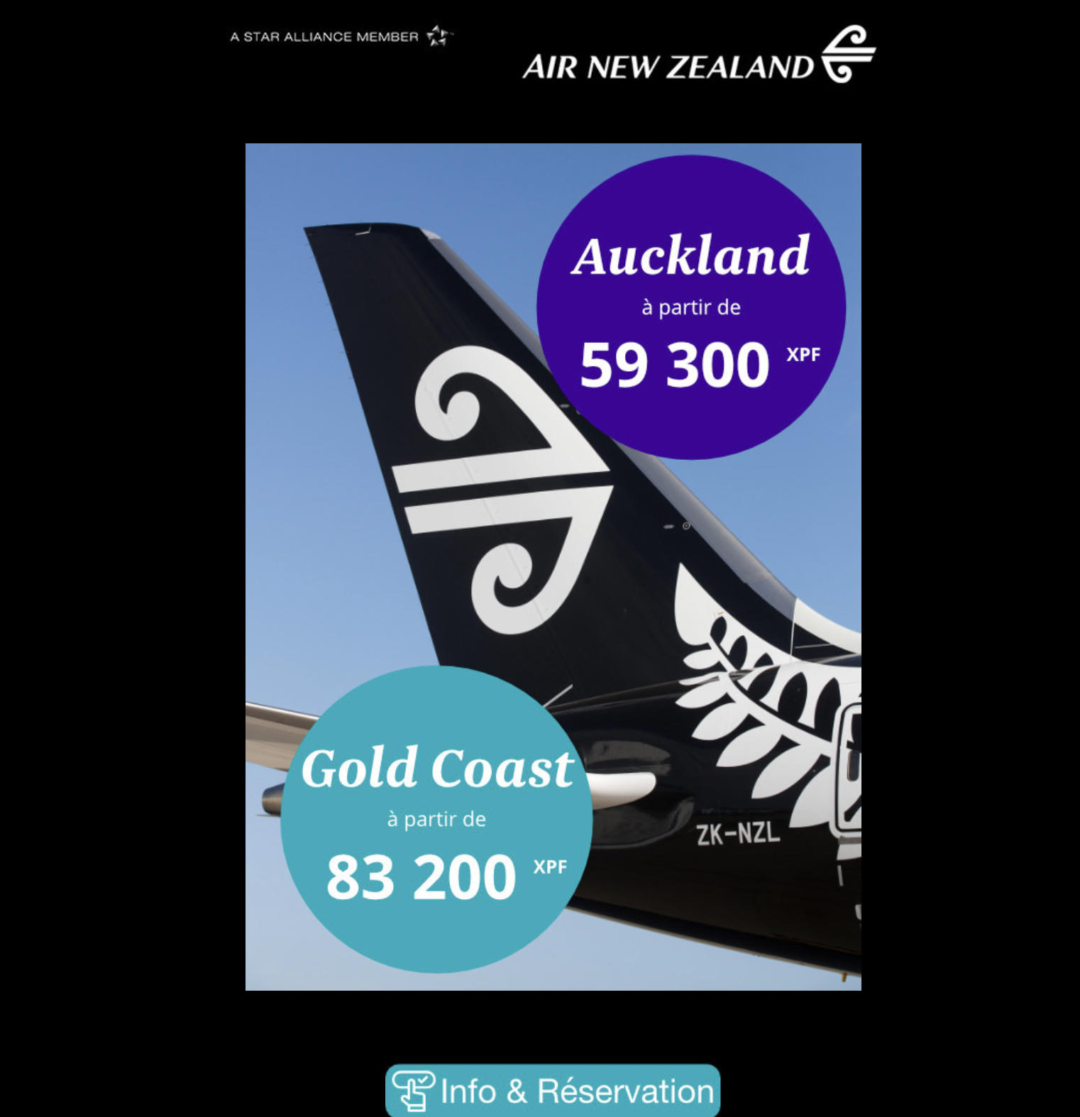 Campagne emailing Air New Zealand