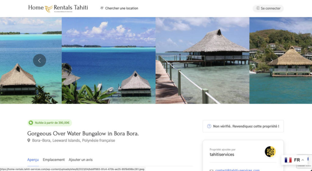Home Rentals Tahiti, catalogue de locations saisonnières en Polynésie française